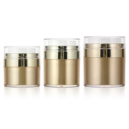 1 PCS 15ML Gold Vacuum Plastic Cream Jar Convenient Practical Cosmetics Storage Solution Versatile for Various Products