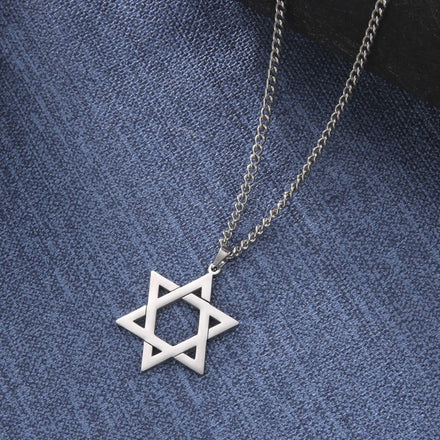Star of David Hexagram Necklace for Men Women Israel Jewish Judaism Neck Chain Stainless Steel Jewelry