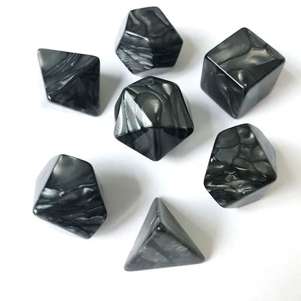 Wholesale Custom Carved Black Dice Set D4 D6 D8 D10 D12 D20 Blank Indented Dice