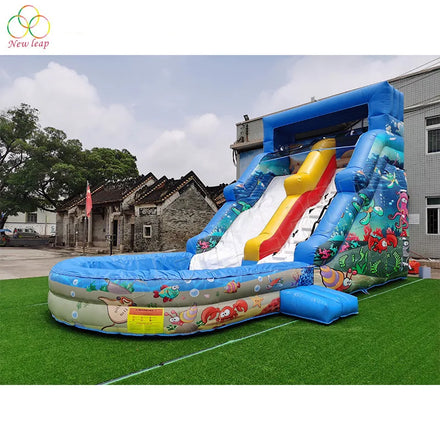 18ft 20ft Outdoor Play Inflatable Swimming Pool Water Slide for Sale Water Slide Dry with Water Pool