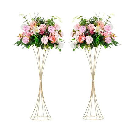Gold Metal Flower Centerpieces for Wedding Tables Geometric Floral Centerpiece Stand for Tabletop Event Party Birthday