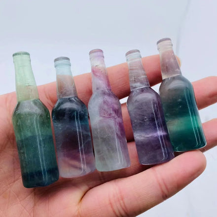 Factory Cheap Price Wholesale Natural Stone Carving Crafts Crystal Fluorite Bottles for Home Decoration