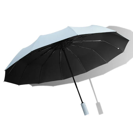 Automatic Fully-Automatic Modern Plastic Handle Vinyl Fabric Three-Folding 12K Black Coated Outdoor Sunscreen Umbrella