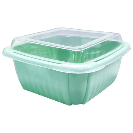 Multifunctional Plastic Drain Basket Fresh Food Storage Box Double Layer Drain Basket With Cover Refrigerator Storage Box