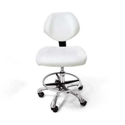 SA08 White Color Beauty Salon Furniture PVC Leather Height Adjustable Foot Ring Claw Stool Chair