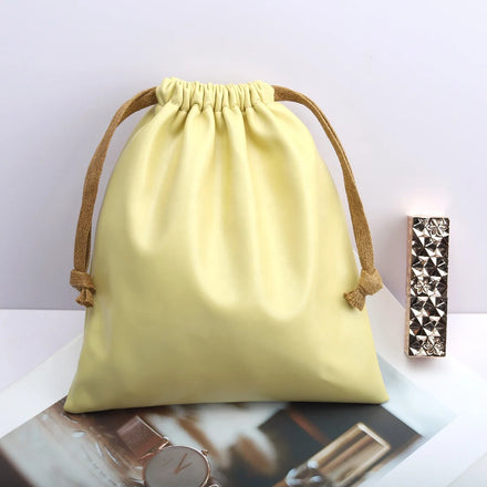 Hot Sale Waterproof PU Leather Drawstring Shoe Cosmetic Storage Bag-Customizable Colors Sizes Screen Printed Logo Promotion Gift