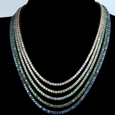 Fengzuan Hip Hop Jewelry 925 Sterling Silver 3mm 4mm 5mm Moissanite Diamond Bracelet Moissanite Color Tennis Chain