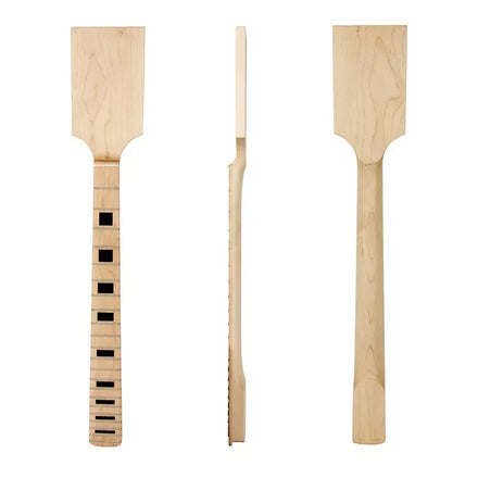 Wholesale Unfinished Neck Guitar 22 Frets Maple Wood C Shape Clear Satin Electric Guitar Neck with DIY Paddle Head