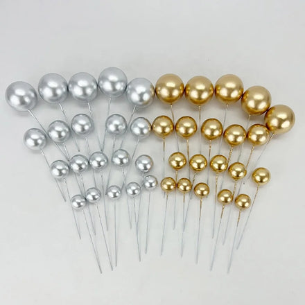 Cake Decoration Glitter Ball Pink White Glitter Ball Gold Silver Cake Decoration Baking Plug-in 20 Mixed 1 Package