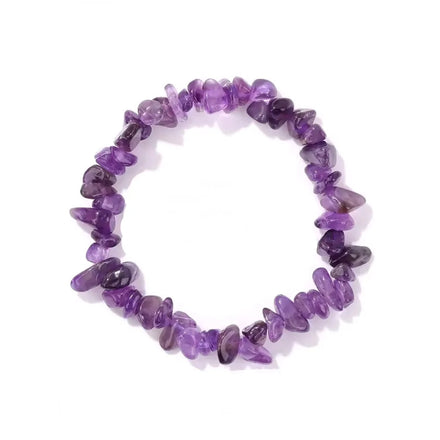 Wholesale Natural Crystal Gemstone Irregular Energy Jewelry Women Men Healing Amethyst Fluorite Chip Strand Stone Bracelet