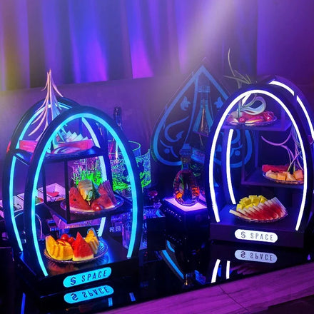 High-Grade LED Egg Type Three-Layer Snack Plate Bar KTV Light Fruit Plate Acrylic Material