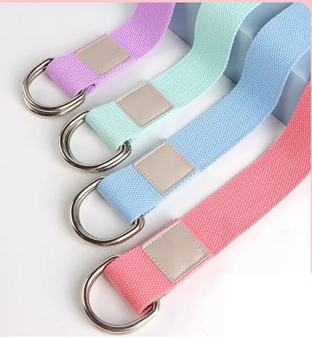 Custom Logo 180cm Durable Nonelastic Yoga Strap with D Rings for Unisex Fitness Pilates Exercise