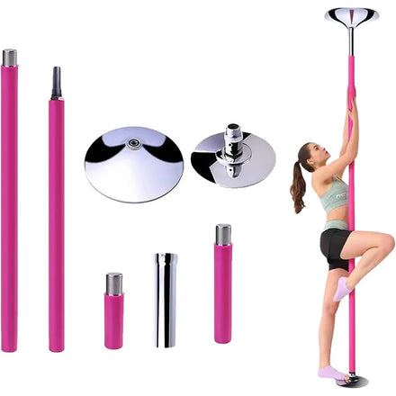 Poledance Indoor Dance Pole for Home Silicon 45mm Dance Bar Static + Spinning Function 2.3-2.75m Height Adjustable