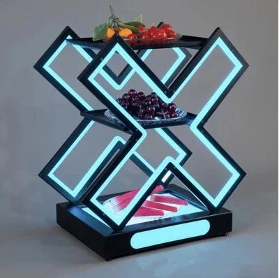 Metal Three-dimensional X Type Three-layer KTV Bar Snack Fruit Platter Luminous Three-dimensional X Type Three-layer KTV Bar