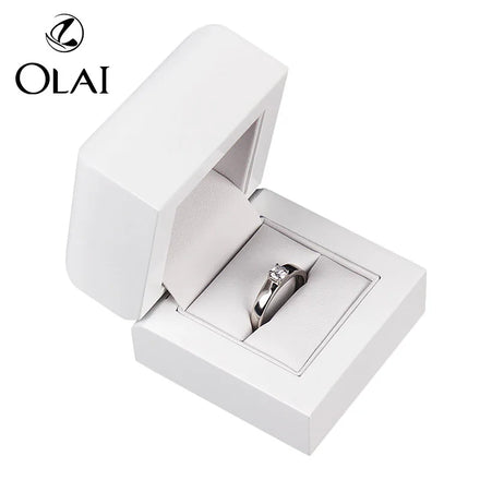 Household Wedding Proposal Gift White Ring Box Wood Wooden Ring Jewelry Packaging Box