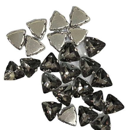 Hot Products Claw Drill Black Triangle Glass Diy Shoes Dress Wedding Jewelry Accessories With Holes Hand Sewn