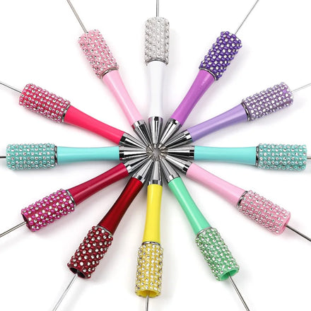 Bling Bling Diamond Glitter Beaded Charm Refill Ink Blank Ball Point Pen DIY Beaded Crystal Pearl Pens Ballpoint Pen