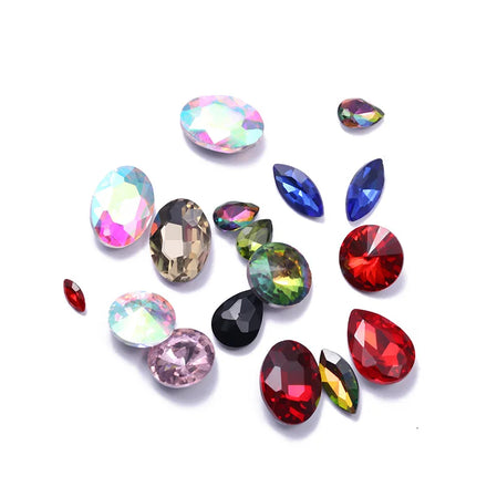 Hot Sale DIY Mobile Phone Diamond Stick Clear Glass Rhinestone Tip Loose Rhinestones Horse Eye Drill Bottom Shaped Drill