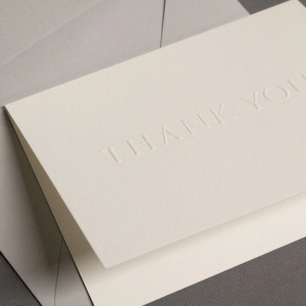 Wholesale Custom Logo Printing Thank You Cards Luxury Colorless Embossed Thank You Gift Cards