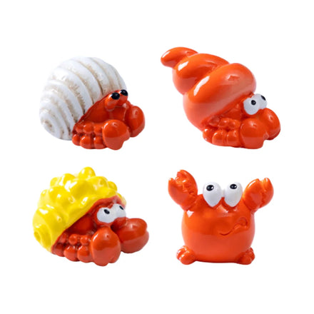 Cute Resin Miniature Hermit Crab Figurines 3D Ocean Sea Creatures Animals Toys for Kids Aquarium Blind Mystery Surprise Bag