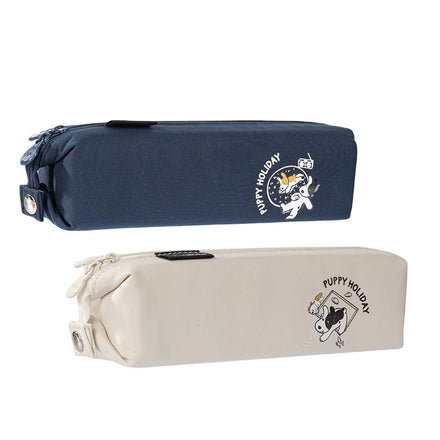 Deli 66683D Portable Cartoon Large-capacity Pencil Pouch Multipurpose Dog Printed square Stationery Bag 96pcs Per Carton Set