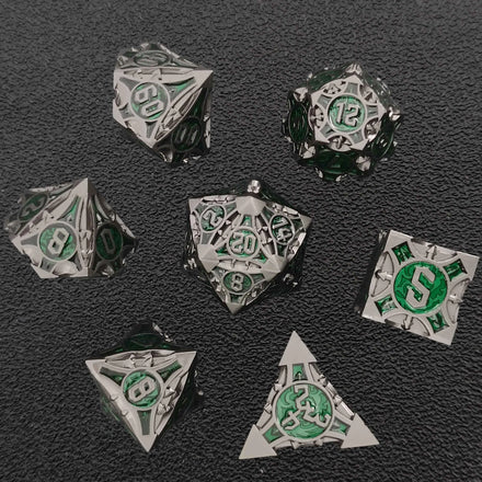 Metal D&D Multifaceted Dragon Rune Dice RPG Dungeons & Dragons Tabletop Board Game Instructional Dice COC Metal Right-Angle Dice