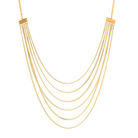 SC Trendy Luxury Multi Layered Necklace Set Stylish Chain Necklaces Elegant Stainless Steel Necklaces for Women