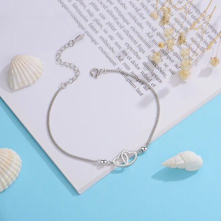 S925 Sterling Silver Hollow Heart Friendship Bracelet Box Chain Smart Bracelets Minimalist Glossy Bracelets Women