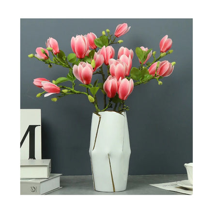 Hot Selling Artificial Plastic Silk 4 Heads Magnolias Decorative Flower Artificial Magnolias Flowers