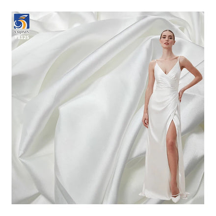 YX125 Wholesale Woven Satin Wrinkle Free Fabric 170gsm Soft Glossy Thick Polyester Satin Fabric