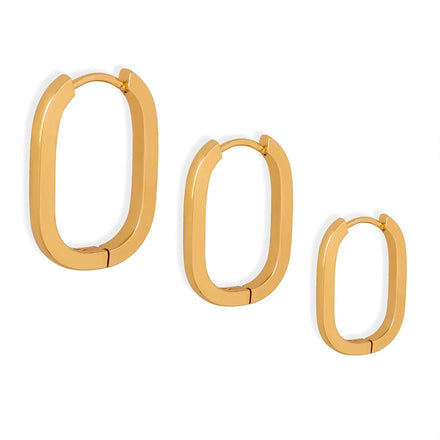 Best Selling Gold Chic O Shaped Hoop Earrings Women's Chunky Hoops Minimalist Geometric Stainless Steel Earrings Pendientes
