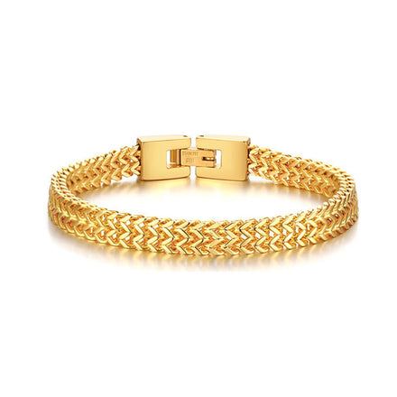 Waterproof Stainless Steel Keel Chain Bracelet Fashion Gold Silver Black Franco Chain High Polished Men Bracelet