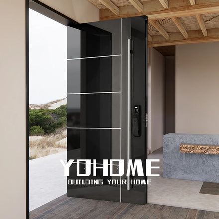 Bangladesh Luxury Style Entrance Steel Door Kenya Modern Steel Doors Design Philippines External Pivot Door