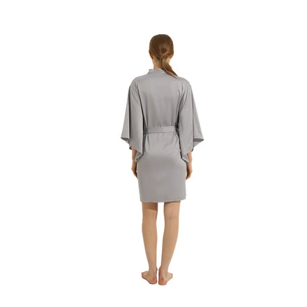 FUNG 6055 New Solid Color Satin Robes for Women Elegant Bridesmaid & Bride Robes