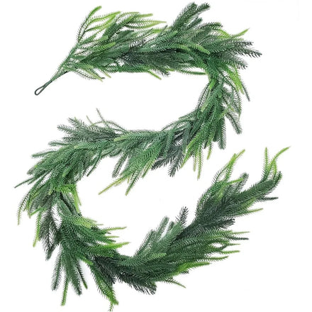 Norfolk Real Touch Artificial Faux Pine Garland 5/6/9 Feet Greenery Vine Indoor Mantle Decorative Wreath for Christmas Holidays