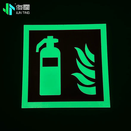 Junting Glow-in-the-Dark Aluminium Traffic Sign Board Photoluminescent Fire Equipment Instructions Safety Sign