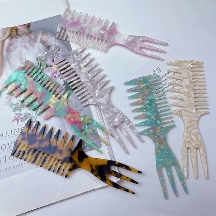 2024 Fashion Fishbone Hair Comb Korean Delicate Vintage Hair Comb Factory Wholesale Customizable logo