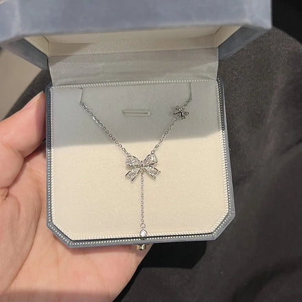 Wholesale Zircon Bows Butterfly Tassels Luxury Rhinestone Women Necklace Choker Necklace Jewelry