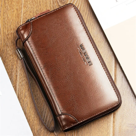 Branded Hot Selling Rfid Proof Long Thin Slim Genuine Leather Men Wallet Manufacturer