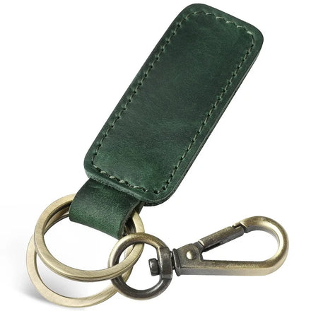 Custom Keychain PU Leather Car Keychain Universal Leather Key Chains KeyHolder Keyrings for Men and Women Green Leather Keychain
