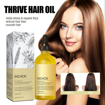 EELHOE 100% Natural Vegan Herbal Repair Damaged Hair Nourishing Thickening Anti-Hair Loss Rosemary Hair Growth Oil