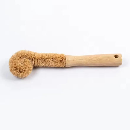 Natural Eco Friendly Multifunctional Coconut Fiber Long Handle Wooden Bamboo Glass Pot Bottle Cleaning Scrub Brush