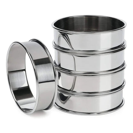 Double Rolled Tart Rings Round Muffin Crumpet Rings Circular Tart Rings for Home Restaurant Baking Tools