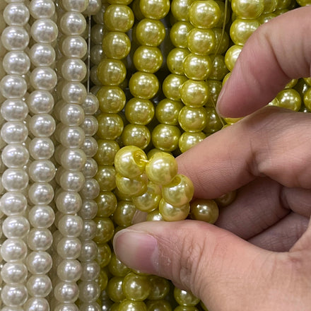 4mm Round Glass Pearl Beads Imitation Loose Glass Pearl Beads for Jewelry Making and DIY Accessories