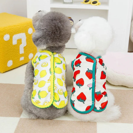 Spring Summer Pet Clothes Fruit Print Dog Shirt Cartoon Cat Puppy Vest Coat Pet Shirts Clothing for Small Dogs and Cats