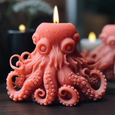 Octopus candle silicone mold DIY handmade ocean octopus wedding gift aromatherapy grinding tool customization