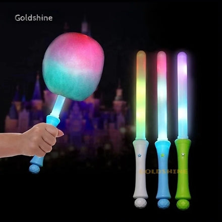 Wholesale Neon LED Cotton Candy Cones Colorful Glowing 3D Plastic Marshmallow Sticks Flashing New Concerts Parties Christmas