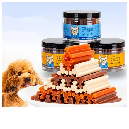 Wholesale 265g Six-star Dog Snack Cowhide Roll Bite Glue Pet Teeth Cleaner Stick Molar Rod for Dog