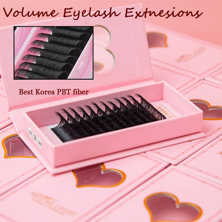 Wholesale Korean Cashmere Individual Lash Extension Matte Black Volume Various Lengths-0.03 25mm 20mm Natural Colorful