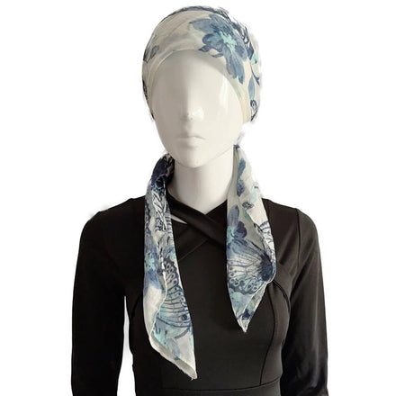 Butterfly Print Women Fashion Scarves Wholesale Soft Headscarves Spring Trendy Cotton Feeling Head Scarf